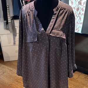 Torrid Gray Polka Dot Blouse
